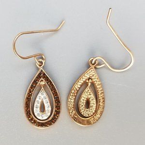 Crystal Earrings Chocolate & Clear Rhinestones